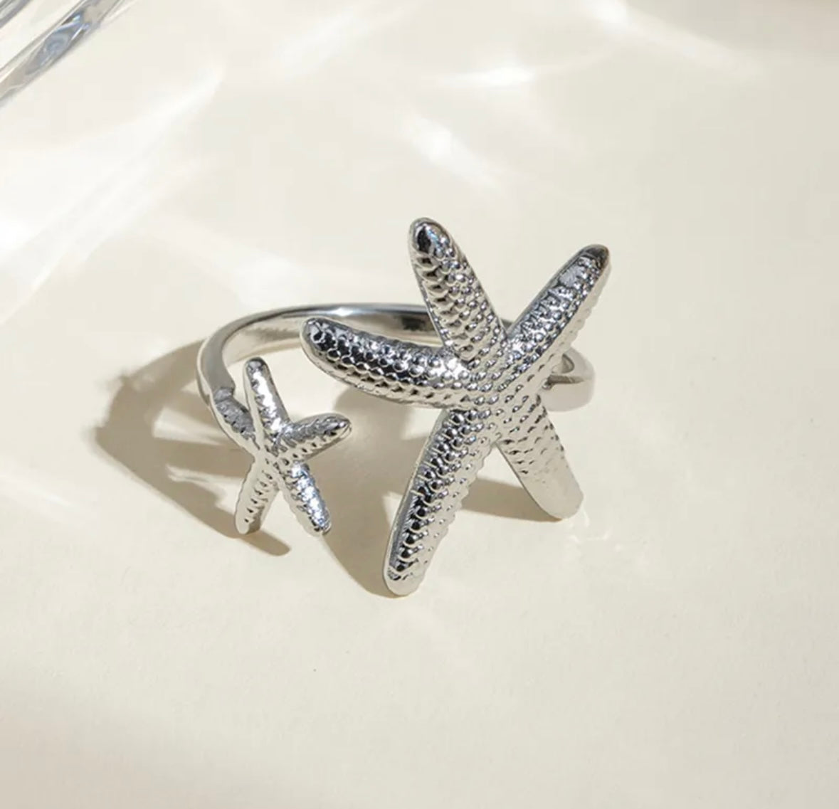 Double Star Silver Ring