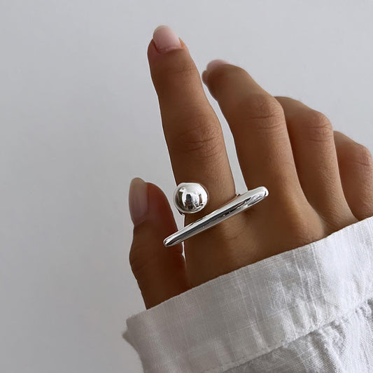 Geometric Style Ring in Silver