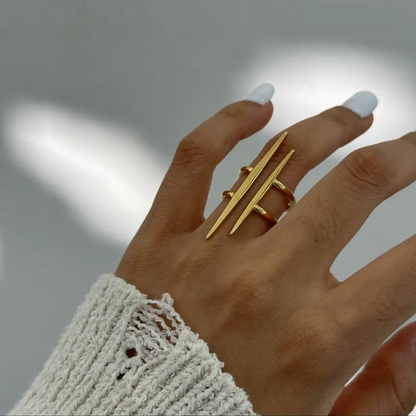 Parallel Line Ring in Gold