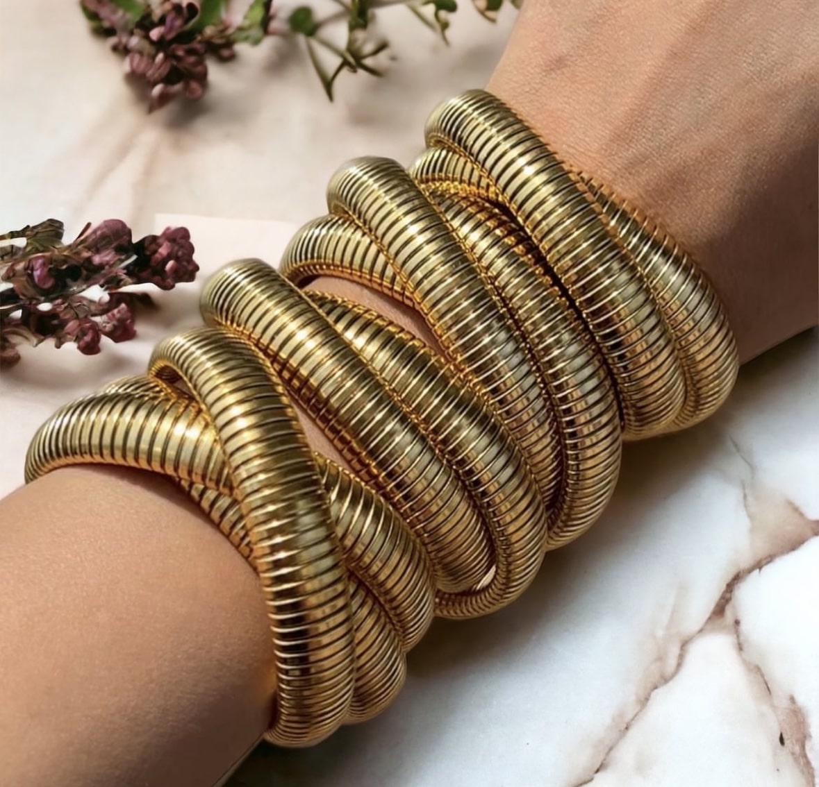 Twisty 3 Layer Bracelet Gold