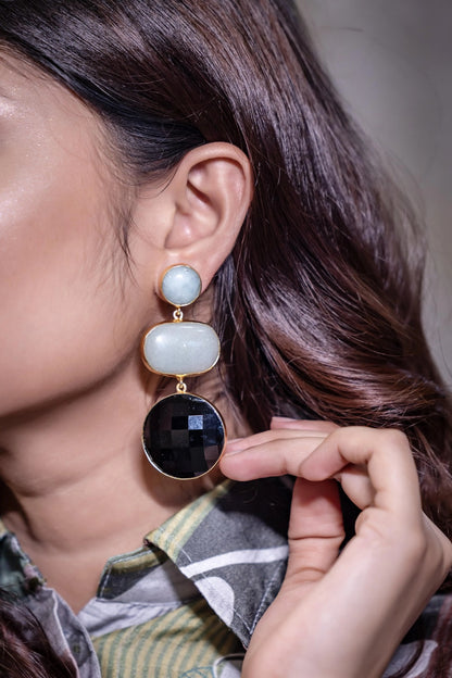 Big Black and Blue Earring